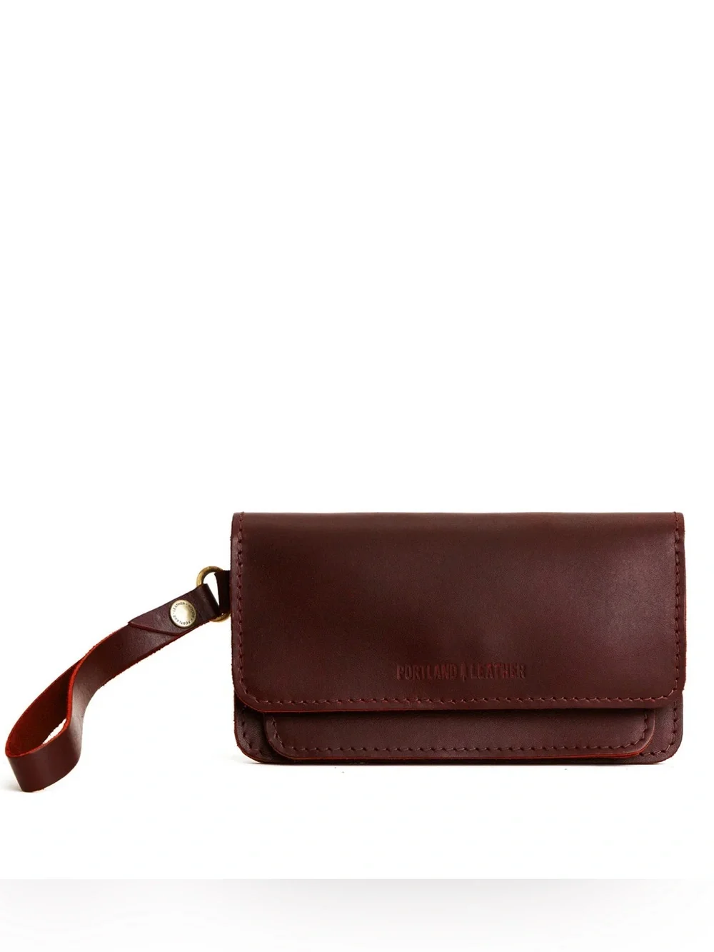 Portland Leather Company Lily Cognac Leather Wristlet / Wallet